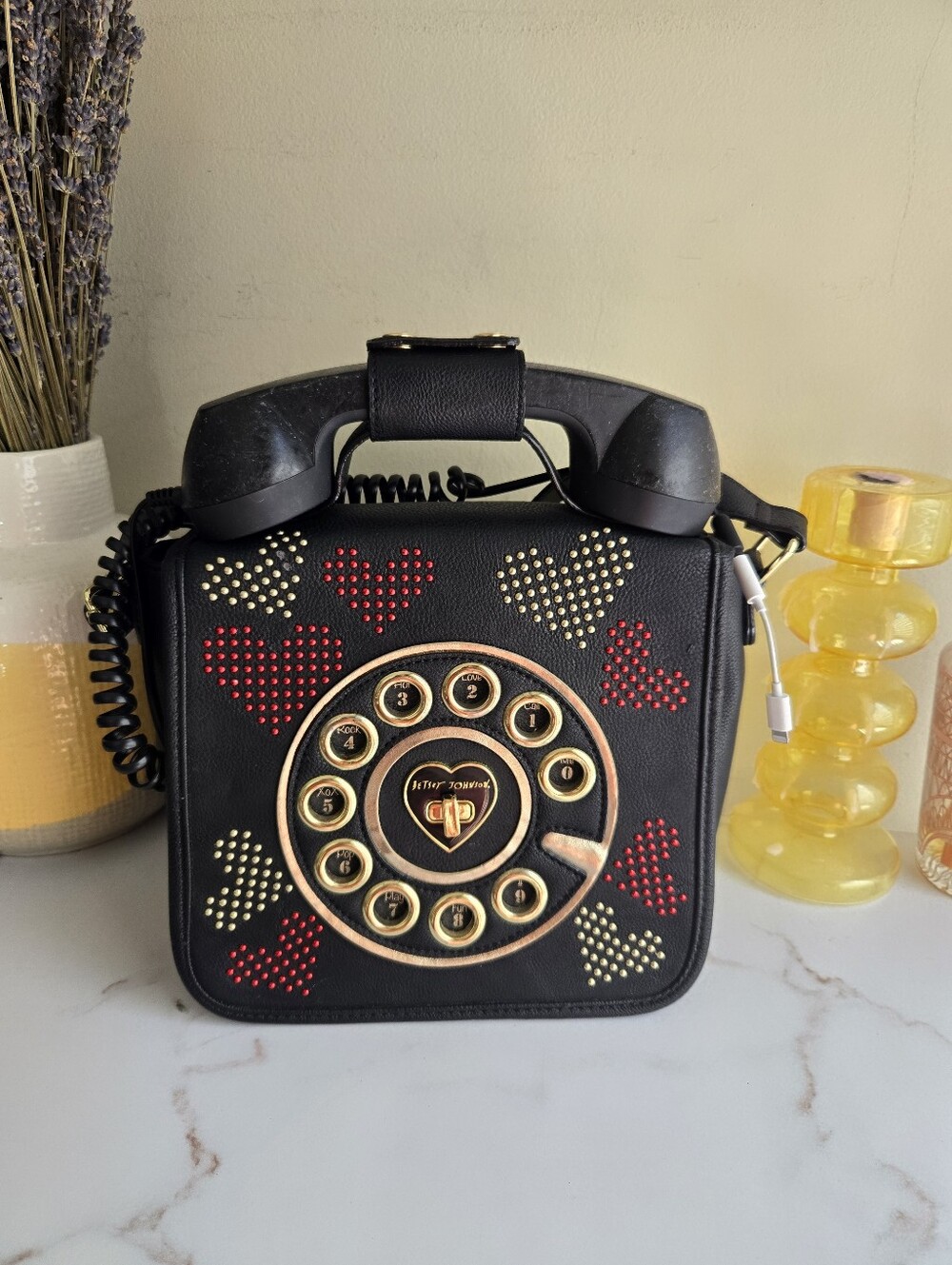 GUC Betsey Johnson Call Me Baby Kitsch Rotary Telephone Crossbody Bag